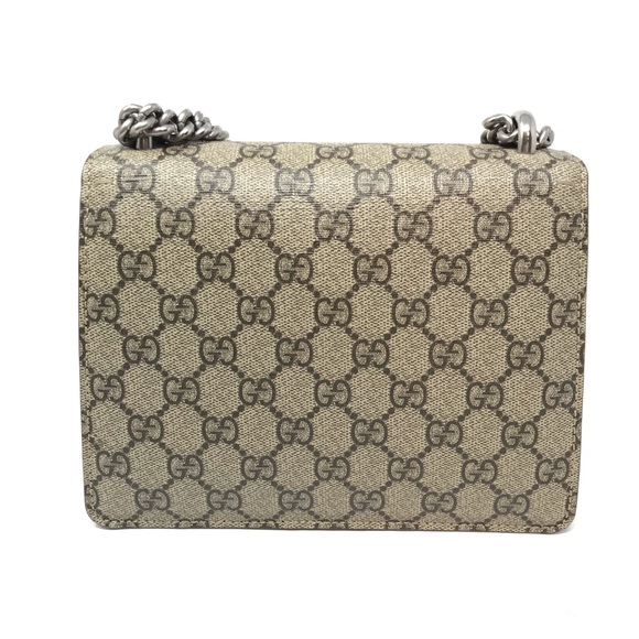 Authentic GUCCI GG Supreme Monogram Small Dionysus Bag Beige Ebony Black - Picture 4 of 16